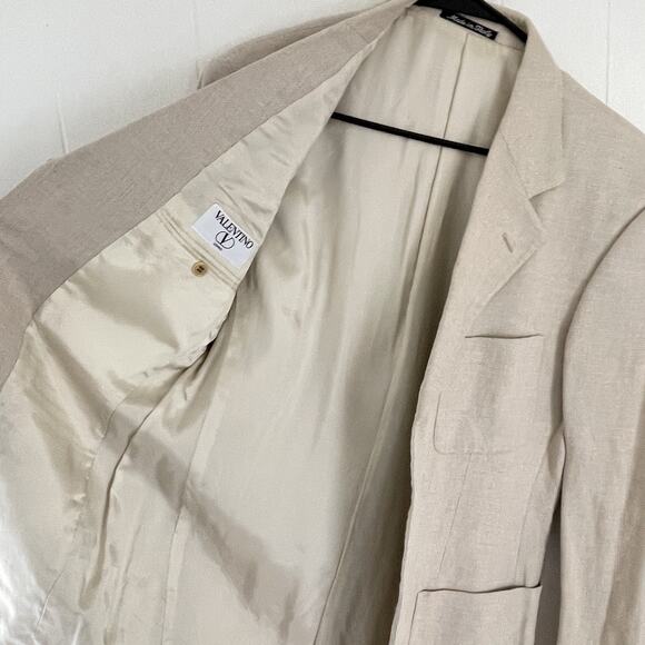 Valentino Neiman Marcus Blazer 37R Linen Cotton Classic Fit Mens Sport Coat - Picture 14 of 16
